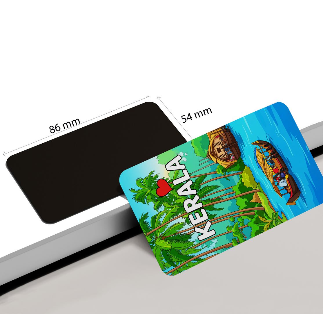 dhcrafts Rectangular Fridge Magnet Multicolor Kerala D2 Design Pack of 1 (8.6cm x 5.4cm)